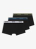 Set van drie korte boxershorts met logotailleband van stretchkatoen - Black-006 / Zwart