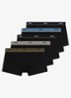 Set van vijf korte boxershorts met logotailleband van stretchkatoen - Black-003 / Zwart