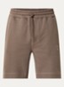Short van katoenen sweatstof met logopatch - Donkerbeige