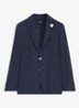 Slim-fit blazer in linnenblend met opgestikte zakken - Lichtblauw
