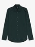 Slim-fit overhemd in gemakkelijk te strijken katoenen popeline met stretch - Open Green-350 / Groen