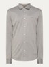Slim-fit overhemd van gemêleerde katoenen jersey - Olijfgroen