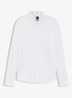 Slim-fit overhemd van gemêleerde katoenen jersey - Wit