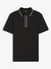 Slim fit polo met logo - Zwart