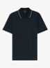 Slim fit polo van katoen - Donkerblauw