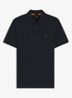 Slim-fit polo van stretchkatoen met logopatch - Donkerblauw