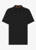 Slim-fit polo van stretchkatoen met logopatch - Zwart