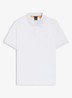 Slim-fit polo van stretchkatoen met logopatch - Wit