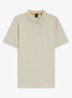 Slim-fit polo van stretchkatoen met logopatch - Beige