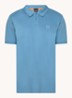 Slim-fit polo van stretchkatoen met logopatch - Blauwgrijs