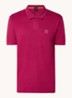 Slim-fit polo van stretchkatoen met logopatch - Cranberryrood