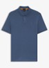 Slim-fit polo van stretchkatoen met logopatch - Donkerblauw