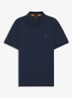 Slim-fit polo van stretchkatoen met logopatch - Indigo