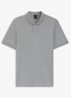 Slim-fit polo van stretchkatoen met logopatch - Zilver