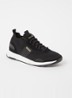 Sneakers van verschillende materialen met gebreide bovenzijde en suède details - Black-007 / Zwart