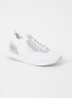 Sneakers van verschillende materialen met gebreide bovenzijde en suède details - White-100 / Wit
