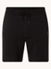 Straight fit korte broek van sweatstof met logopatch - Black-001 / Zwart