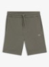 Straight fit korte broek van sweatstof met logopatch - Open Grey-076 / Grijs