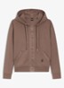 Sweatvest met logoborduring en capuchon - Lichtbruin