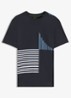 T-shirt met logo- en backprint - Donkerblauw