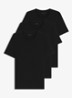 T-shirt met ronde hals in 3-pack - Zwart