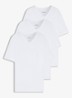 T-shirt met V-hals in 3-pack - Wit