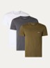 T-shirt van katoen in 3-pack - Legergroen