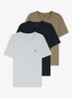 T-shirt van katoen in 3-pack - Donkerblauw