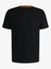 T-shirt van katoenen jersey met logopatch - Zwart