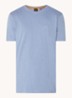 T-shirt van katoenen jersey met logopatch - Staalblauw