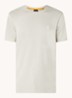 T-shirt van katoenen jersey met logopatch - Beige