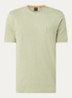 T-shirt van katoenen jersey met logopatch - Lindegroen