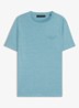 T-shirt van linnen met borstzak - Open Blue-486 / Blauw