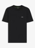T-shirt van stretchkatoen met logodetail - Black-001 / Zwart
