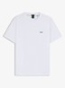 T-shirt van stretchkatoen met logodetail - White-100 / Wit