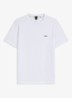T-shirt van stretchkatoen met logodetail - White-100 / Wit