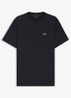 T-shirt van stretchkatoen met logodetail - Dark Blue-402 / Blauw