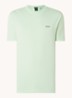 T-shirt van stretchkatoen met logodetail - Open Green-388 / Groen