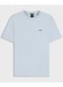 T-shirt van stretchkatoen met logodetail - Open Blue-460 / Blauw