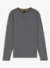 Tempesto longsleeve met structuur en logo - Donkergrijs