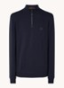 Zetrust sweater met logo en halve rits  - Dark Blue-404 / Blauw