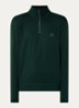 Zetrust sweater met logo en halve rits  - Open Green-350 / Groen