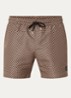Zwemshort met microprint en logopatch - Light Beige-275 / Beige