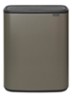 Bo Touch Bin  duo prullenbak met deksel  2 x 30 liter - Donkergrijs