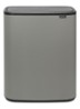 Bo Touch Bin  duo prullenbak met deksel  2 x 30 liter - Grijs