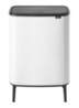 Bo Touch Bin Hi  duo prullenbak met deksel op pootjes 2 x 30 liter - Wit