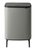Bo Touch Bin Hi  duo prullenbak met deksel op pootjes 2 x 30 liter - Grijs