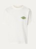Distressed Leaf T-shirt met logo- en backprint - Gebroken wit