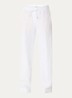  Farina loose fit pantalon van linnen met steekzakken - Gebroken wit