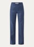 High waist loose fit broek in linnenblend met steekzakken - Donkerblauw